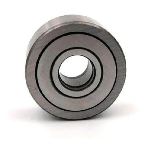 Front view of NAST25ZZ Track Needle Roller Shielded Bearing 25x52x20mm, metal, designed for high radial load handling.