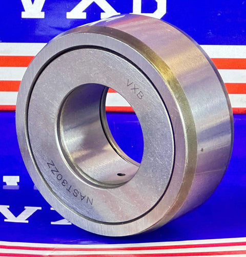 NAST30ZZUU Track Needle Roller Shielded Bearing 30x62x25mm displayed against a colorful background.