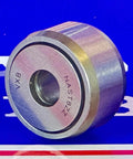 Close-up of NAST8ZZ Track Needle Roller Bearing 8x24x14mm - Shielded, showing metal construction and shield markings.