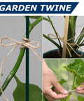 Natural Jute Twine 805 Feet Bulk Rope 2 Mm Thick 3 Ply For Crafts Gardening Gift Wrapping tied around plants