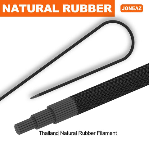 Close-up of natural rubber filament used in 50 Pack Ball Bungee Cords 6 Inch Heavy Duty Outdoor For Canopy Tarps Tie Downs.
