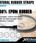 100% EPDM rubber strap with S hook for weather-resistant tie downs