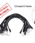 50 Pack 21 Inch Natural Rubber Tarp Bungee Straps With S Hooks Tie Downs For Heavy Duty Tarps Securing Equipment And Gear