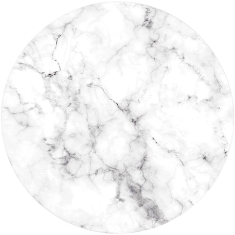 Marble lazy susan turntable designed as a cheese board and cake stand, 12 inch natural white marble rotating tray for serving and display top view.