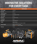 Powerful 8 CFM Dual-Stage HVAC Vacuum Pump With Real-Time Digital Readout, product specifications with images, NAVAC brand display