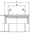 Technical diagram of NB SW12G 3/4" inch Ball Bushings Linear Motion for smooth motion and stable alignment, 1-pack for automation systems.