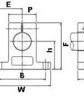 Technical drawing of ✝️ NB Linear Systems WH4A 1/4" Shaft Support Supporter for smooth motion and stable alignment.