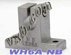 ✝️ NB Linear Systems WH6A 3/8" Shaft Support Supporter in gray metal, angled view highlighting design for smooth motion in automation.