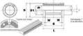 Technical diagram of NB TW12UU 3/4" inch Self Aligning Ball Bushings Linear Motion, showing dimensions and design for stable motion systems.