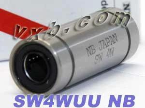 ✝️ NB SW4WUU 1/4" Ball Bushings Double Wide Linear Motion, shown in front view with branding and details visible, 1-pack
