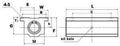Technical diagram of ✝️ NB TWA8WUU 1/2" Ball Bushing Block Linear Motion, detailing dimensions and oil hole for smooth mechanical operation.