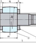 NBK FCL-160 Flexible Flanged Shaft Coupling - Made in Japan technical drawing with dimensions and side view.