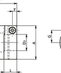 Technical diagram of NBK Japan XGS-19C-6-8 Flexible Coupling High gain Rubber Type Short Type showing dimensions and measurements.
