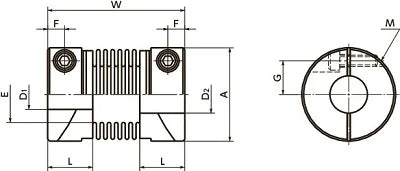 NBK Japan MFB-32C 12mm to 14mm Bellows-type Flexible Coupling - VXB Ball Bearings