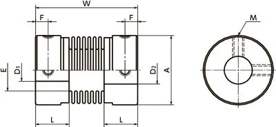 NBK Japan MFBS-12 3mm to 3mm Bellows-type Flexible Coupling stainless - VXB Ball Bearings