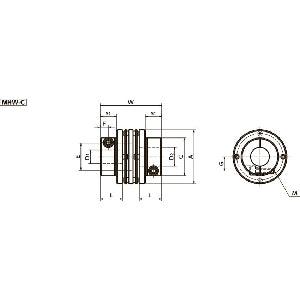NBK Japan MHW-40C-12-12 Flexible Coupling - Disk Type - VXB Ball Bearings