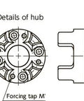 Details of hub for NBK Japan MJB-40-EBL 11mm to 20mm Jaw-type Flexible Coupling design and specifications.