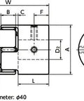Diagram of NBK Japan MJC-55CSK-EGR 10mm to 18mm Jaw-type Flexible Coupling with dimensions and specifications.