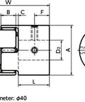 NBK Japan MJC-55CSK-GR 19mm to 19mm Jaw-type Flexible Coupling technical drawing with dimensions.