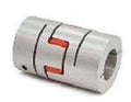 NBK Japan MJC-95CSK-EGR 1-3/4" to 45mm Jaw-type Flexible Coupling side view showing stainless steel and red elements.