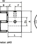 Technical drawing of NBK Japan MJS-55CSK-WH 24mm to 25mm Jaw-type Flexible Coupling with dimensions.