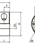Technical diagram of NBK Japan MRG-40C 15mm to 16mm Jaw-type Flexible Coupling with dimensions and specifications.