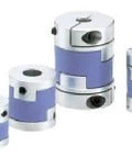 NBK Japan MOL-32C-10-12 Oldham Type Flexible Coupling MOL-C in various sizes showcasing steel and clamping design.