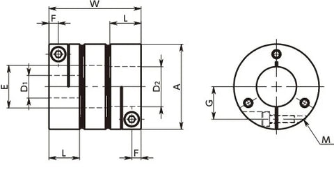 NBK Japan XHW-64C-24-25 24mm to 25mm Jaw-type Flexible Coupling - VXB Ball Bearings