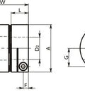 Diagram of NBK Japan XBW-19C2-8-8 Jaw-type 8mm to 8mm Flexible Coupling with detailed dimensions.