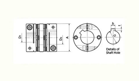 NBK Japan XBW-25C2-5-KT-5-KT Jaw-Type 5mm to 5mm Flexible Coupling - Metric Keyway modification ( JIS Standard ) technical drawing