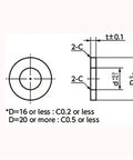 Technical drawing of SWA-8-20-3-AW NBK Adjust Metal Washer - Steel specifications showing dimensions and tolerances.