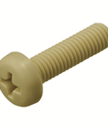 SPE-M5-30-P NBK Plastic Screws - Cross Recessed Pan Head Machine Screws - PEEK 10-Pack Screws - Japan Made, close-up view.