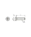 Technical drawing of ✝️ SPS-M4-25-P NBK Plastic Screw - Cross Recessed Pan Head Machine Screws - PPS 20-Pack Screws - Made in Japan