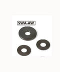 SWA-10-20-2-AW NBK Adjust Metal Washer - Steel Ferrosoferric Oxide Film 10-Pack Washer Made in Japan, three washers displayed.