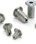 SVSHS-M4-12 NBK 4mm Socket Head Cap Vacuum Vented Screws - Ventilation Hole - Special Low Profile 20-Pack, arranged on white background