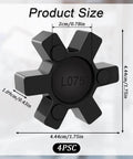 L075 Flexible NBR Rubber Spider Center Insert, 4 Pack, Solid Coupling Pad, front view, with dimensions.