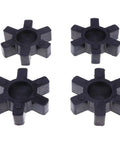 Flexible Solid NBR Rubber Spider Center Inserts For L Jaw Couplings L099 L100, set of four black inserts for vibration damping