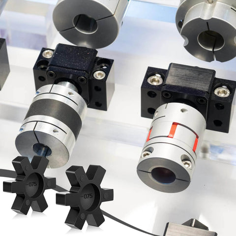 Flexible NBR Rubber Spider Insert Solid Spider Center Inserts Suitable for L Jaw Coupling Set, Black (4 Pcs, L075)