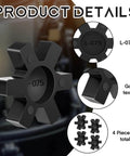 Flexible NBR Rubber Spider Insert Solid Spider Center Inserts Suitable for L Jaw Coupling Set, Black (4 Pcs, L075)