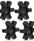 Flexible NBR Rubber Spider Insert Solid Spider Center Inserts Suitable for L Jaw Coupling Set, Black (4 Pcs, L075)