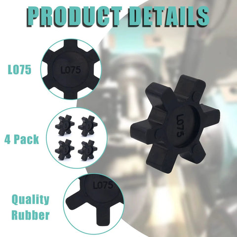 Flexible L075 NBR Rubber Spider Insert For L Jaw Coupling Solid Spider Center Insert Fits Lovejoy Martin L Jaw Couplings 4 Pack