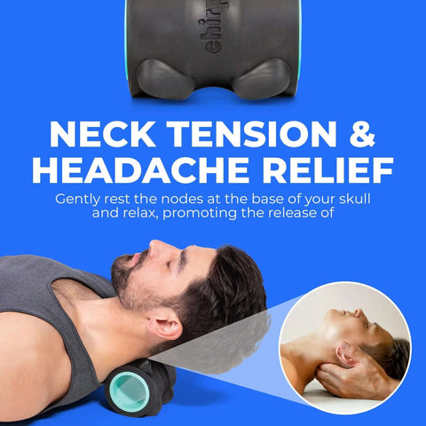 Massage Roller For Neck And Headache Relief Deep Tissue Therapy With Spinal Care and Thumb Pressure Release in use