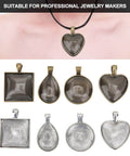 DIY Necklace Making Kit With Base Tray Pendant Molds And 60pc Metal And Plastic Accessories for crafting various pendant shapes