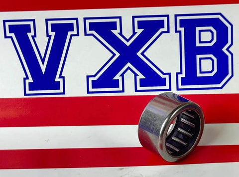 SCH108 Needle Bearing 5/8" x 7/8" x 1/2" inch in front of VXB logo, metal shell type roller.