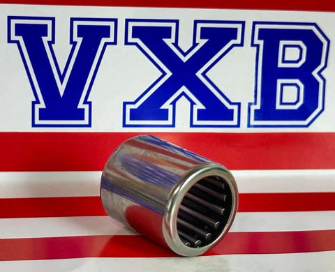 SCH1016 Needle Bearing 5/8" x 7/8" x 1" inch shell type needle roller bearing, front view with outer shell and precision rollers