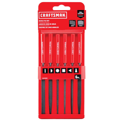 Six-Piece precision needle file set for small filings across jewelry making, model building, electronics, and light metalworking.