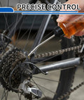 Using precision needle oiler kit to lubricate bicycle chain with 3.5 inch stainless needle for accurate oil application