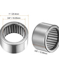 Needle Roller Bearing B1210 Full Complement Drawn Cup Open Heavy Duty 3/4 Inch ID 1 Inch OD 5/8 Inch Width 2 Pack By Uxcell