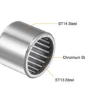 Needle Roller Bearing Drawn Cup Open End, 1 Inch Bore, 1 And 1/4 Inch Outer Diameter, 1 Inch Width, Pre Lubricated, High Load Capacity, ST14 Cup ST13 Cage