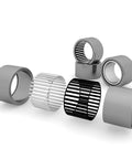 Needle Roller Bearing Drawn Cup Open End, 1 Inch Bore, 1 And 1/4 Inch Outer Diameter, 1 Inch Width, Pre Lubricated, High Load Capacity, 5 Pack